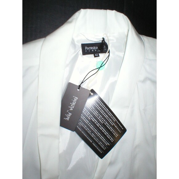 NWT New Womens 6 M Designer Patrizia Pepe White Jacket 42 Italy Flowy Asymmetric - Picture 4 of 6
